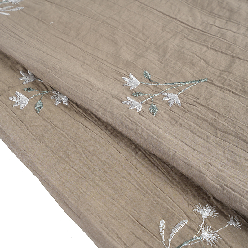 Kain Kedutan Bunga Orkid Biji Pic Sulaman