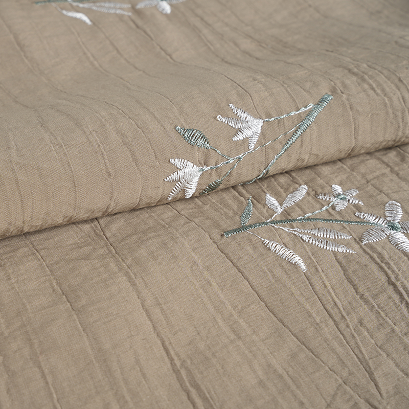 Kain Kedutan Bunga Orkid Biji Pic Sulaman