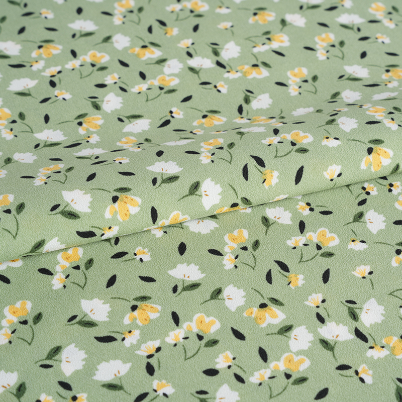 2026*75 False Twist Sutera Bunga Yao Crepe Fabrik Cetakan Bunga Kecil