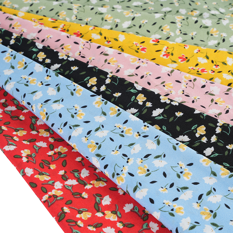 2026*75 False Twist Sutera Bunga Yao Crepe Fabrik Cetakan Bunga Kecil