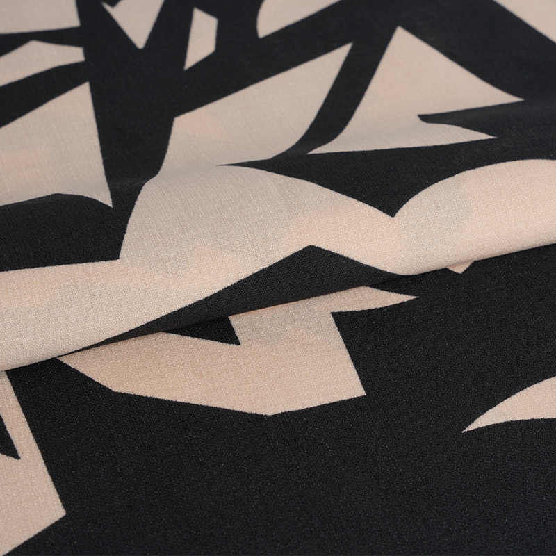 5068 Linglong Hemp Kain Cetakan Merah Jambu Dan Hitam