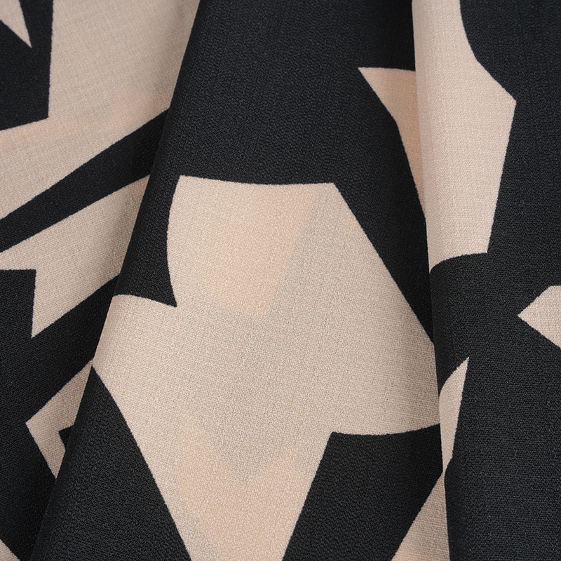 5068 Linglong Hemp Kain Cetakan Merah Jambu Dan Hitam