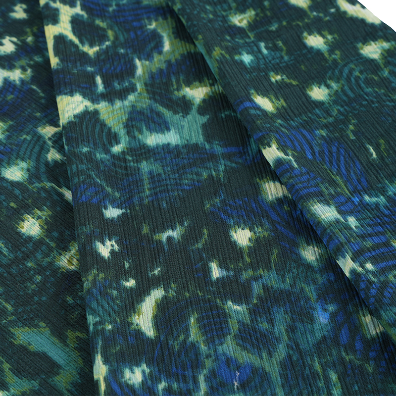 Kain Cetakan Leopard Bulat Paracord Crepe Cr3 100d