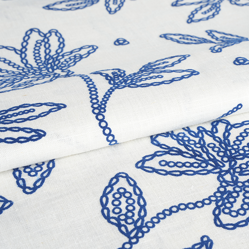 Fabrik Cetakan Buih Bunga Linen Viscose 12S