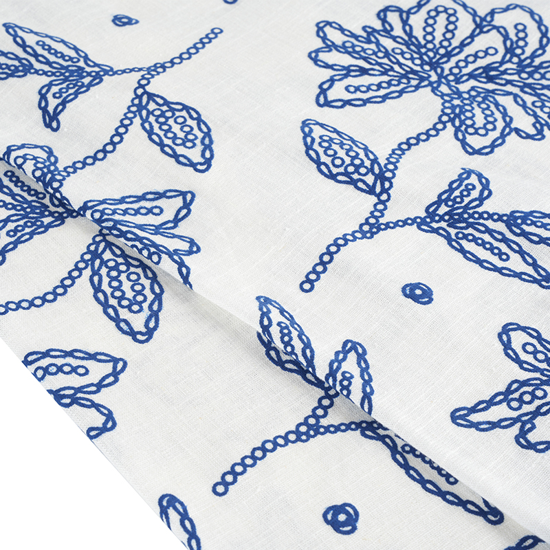 Fabrik Cetakan Buih Bunga Linen Viscose 12S