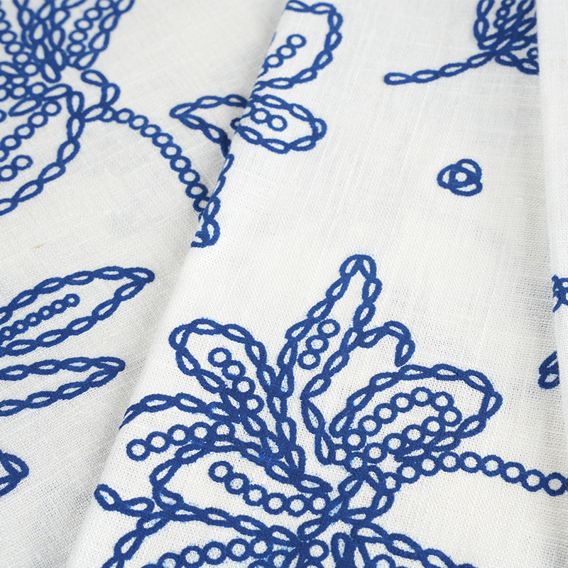 Fabrik Cetakan Buih Bunga Linen Viscose 12S