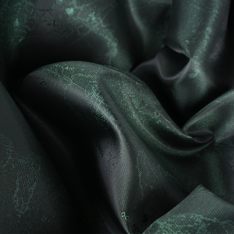 Peta Logo Bahasa Inggeris Kationik Poliester Jacquard