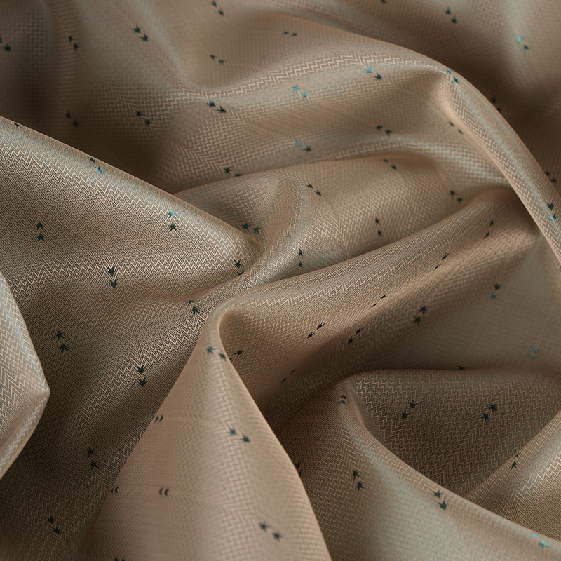 Poliester Putih Filamen Beralun Anak Panah Jalur Jacquard