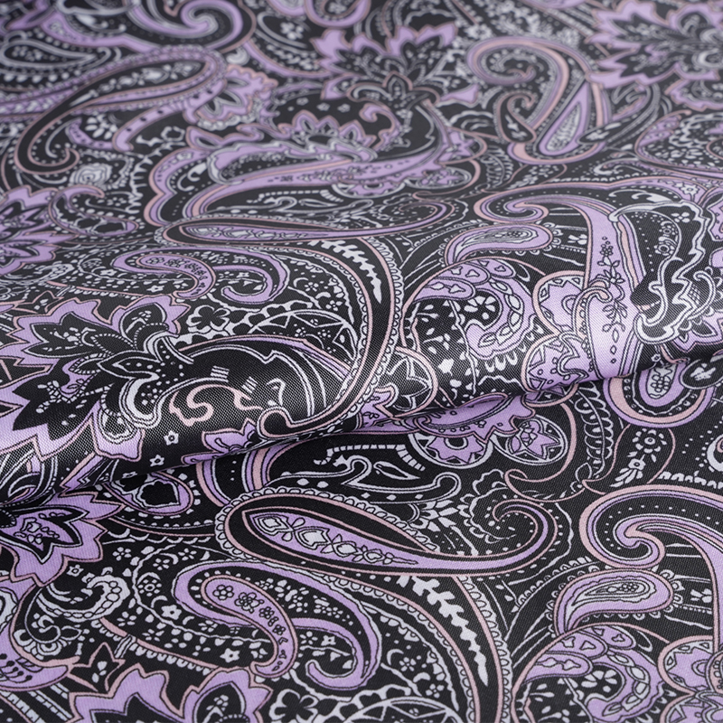 190T Poliester Taffeta Ekor Kuda Kain Cetakan Daun Pine