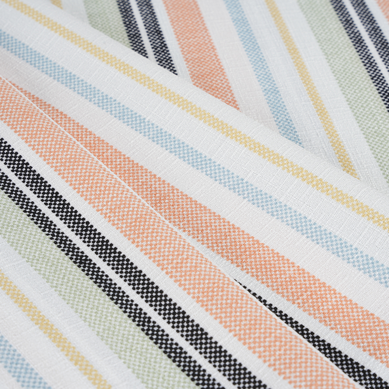 75D False Twist Silk Bamboo Orchid Orange and Black Stripe Printing Fabric