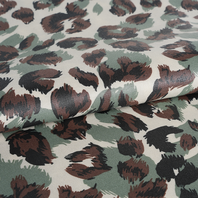 20D*21S Kapas Keemasan Tebal Tiga Warna Fabrik Percetakan Leopard